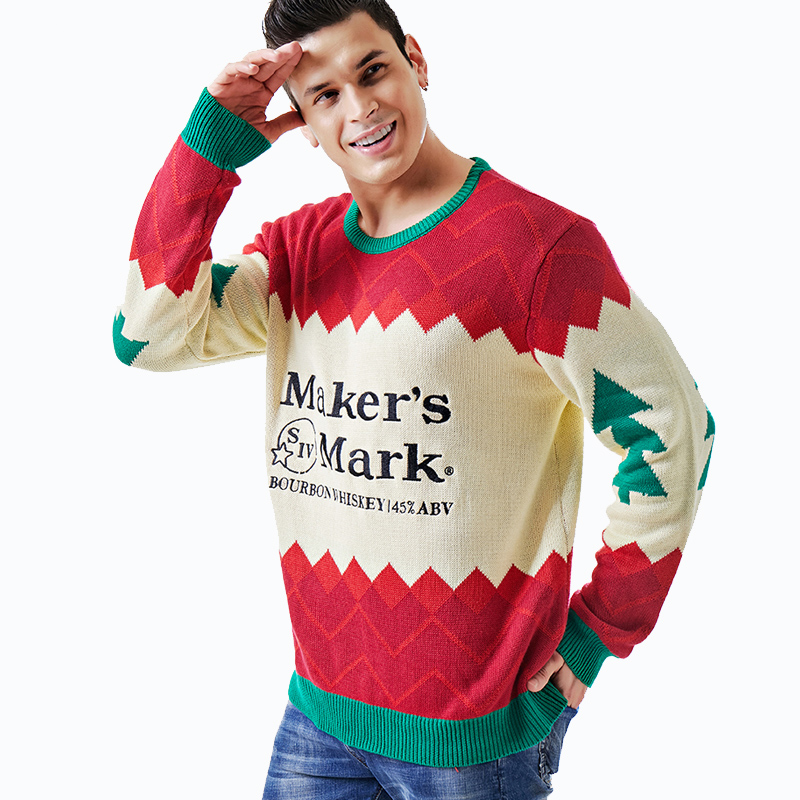 Men's Autumn Pullover Jacquard Christmas Sweater