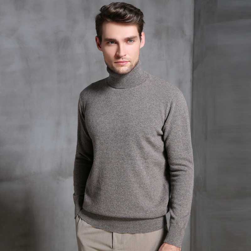 Men's Turtleneck Wool Knit Sweater