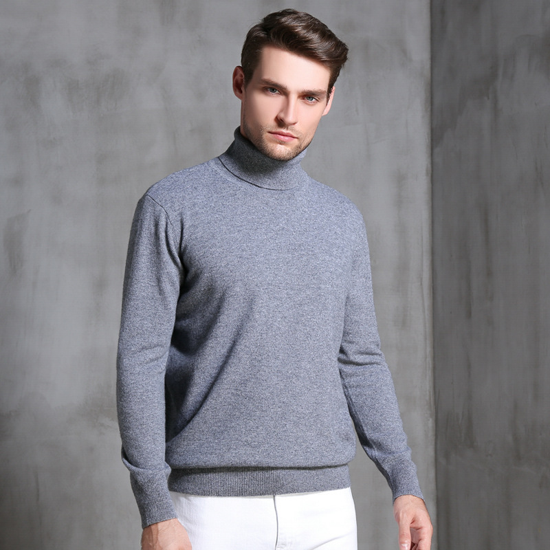 Men's Turtleneck Wool Knit Sweater