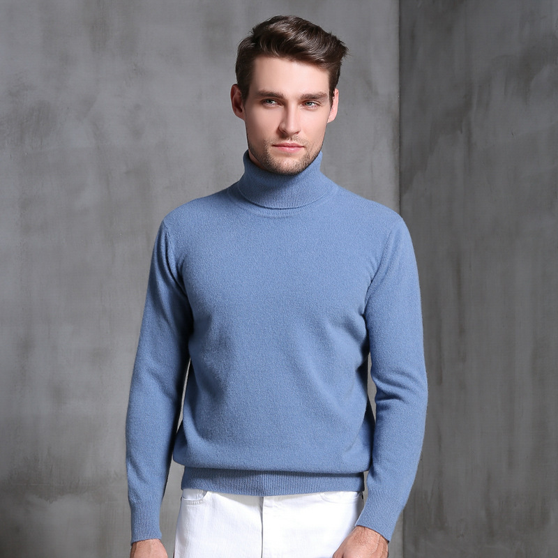 Men's Turtleneck Wool Knit Sweater