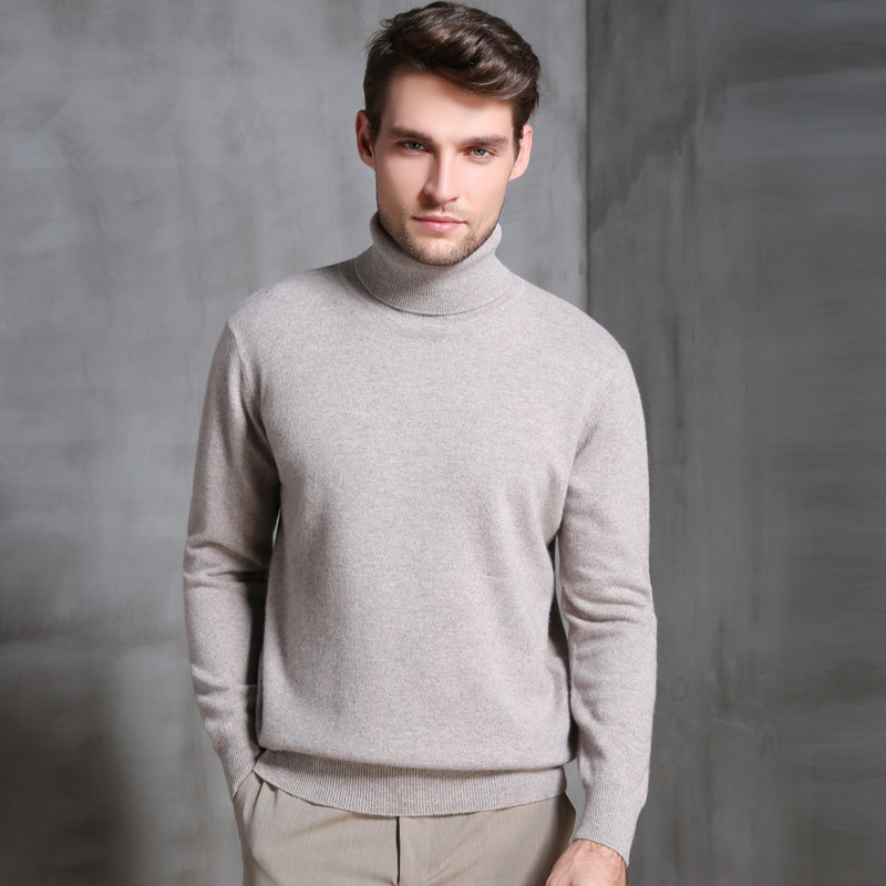 Men's Turtleneck Wool Knit Sweater