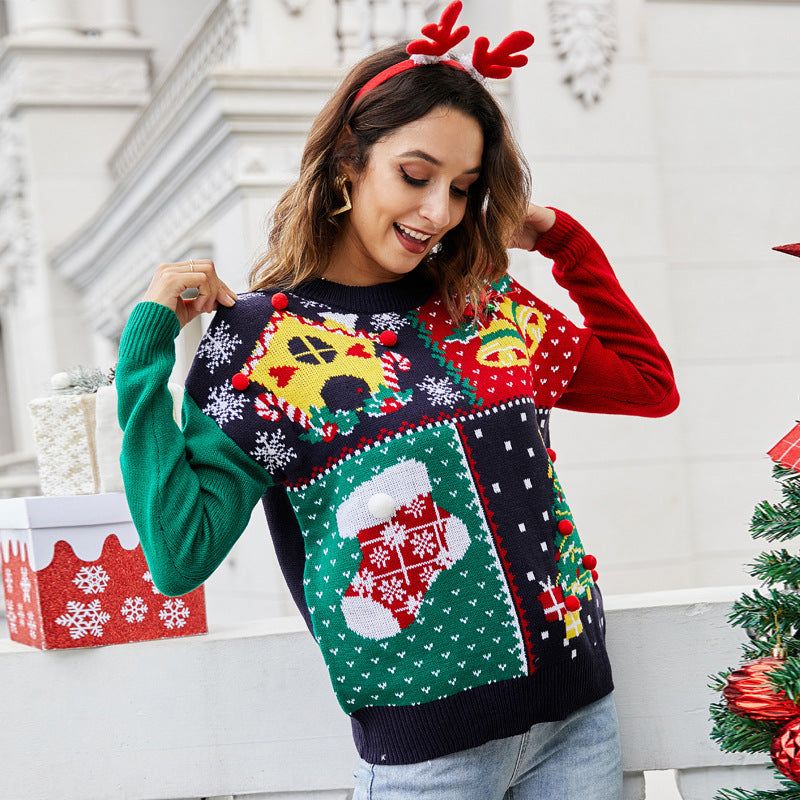 Women's Crew Neck Personalized Christmas Sweater