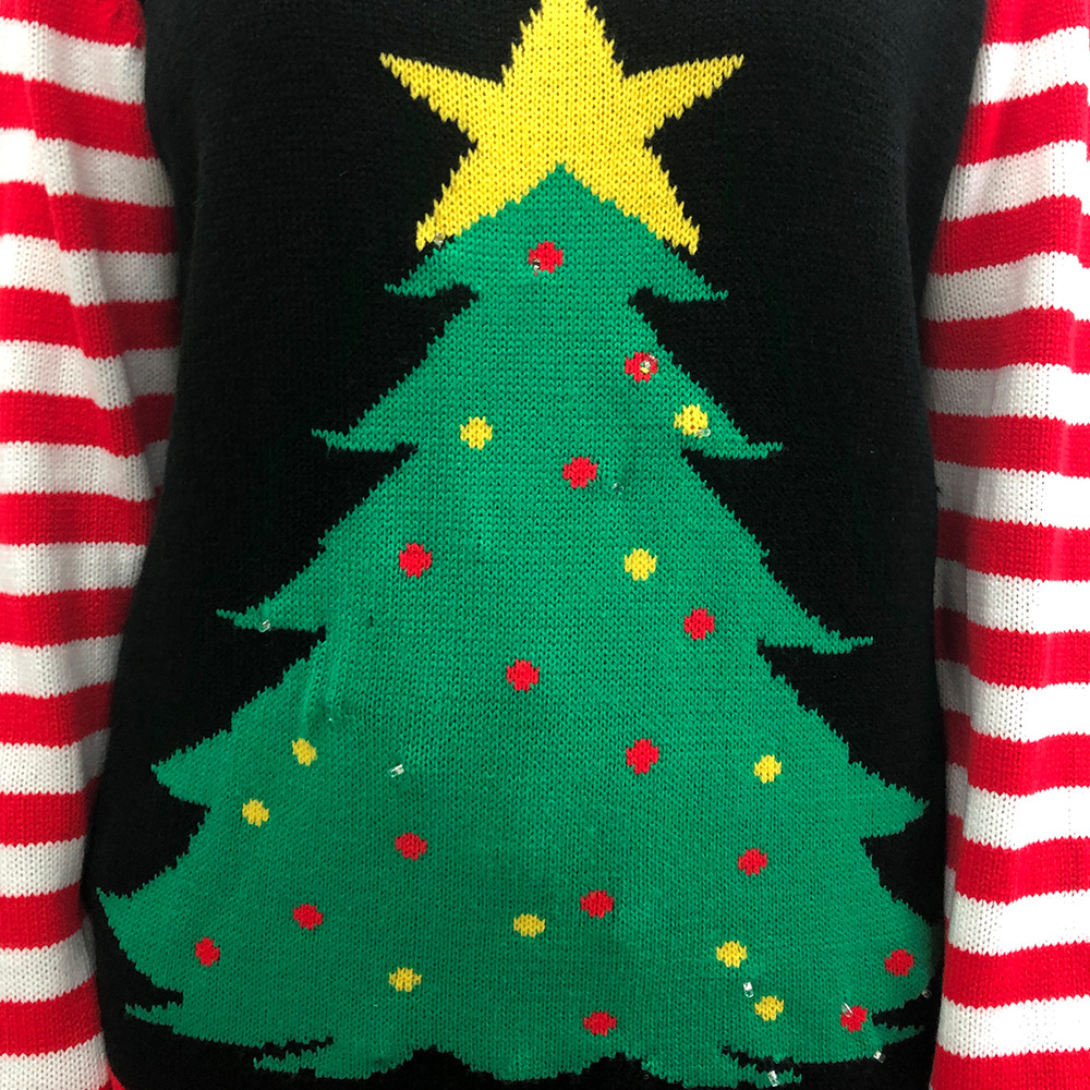 Feminine Christmas sweater custom LED lights