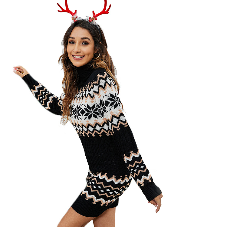 Christmas Women's Sweater Dress Pullover Dress