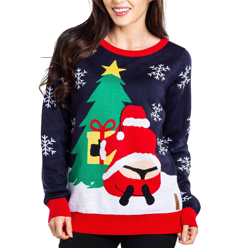 Women Christmas Pullover Round Neck Sweater