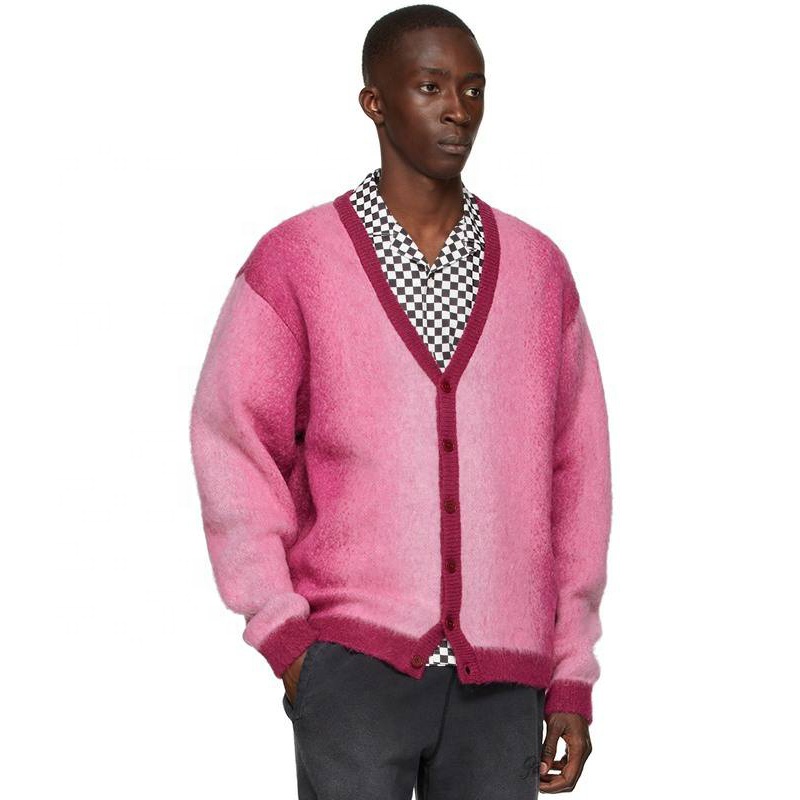 Vneck Oversized Men Custom Cardigan Sweate