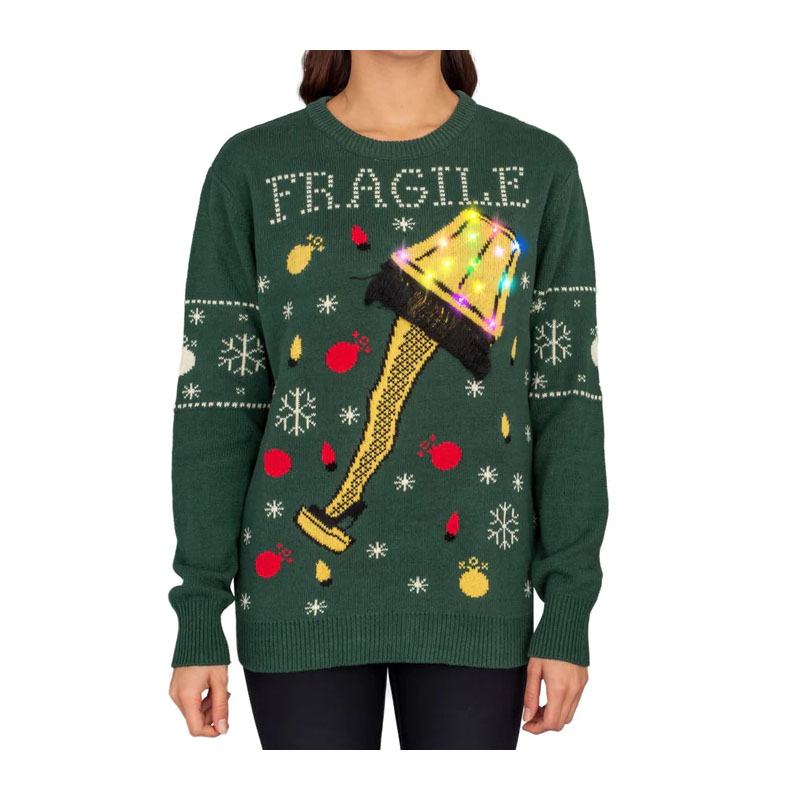 Christmas Sweater Fragile Led Light  Female