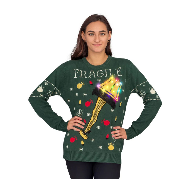 Christmas Sweater Fragile Led Light  Female