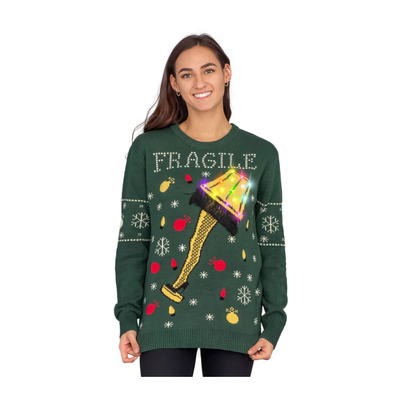 Christmas Sweater Fragile Led Light  Female