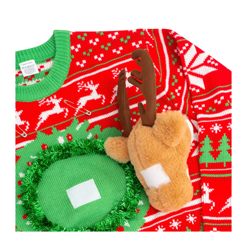 3D Reindeer LED Light Christmas Sweater Pullover Women