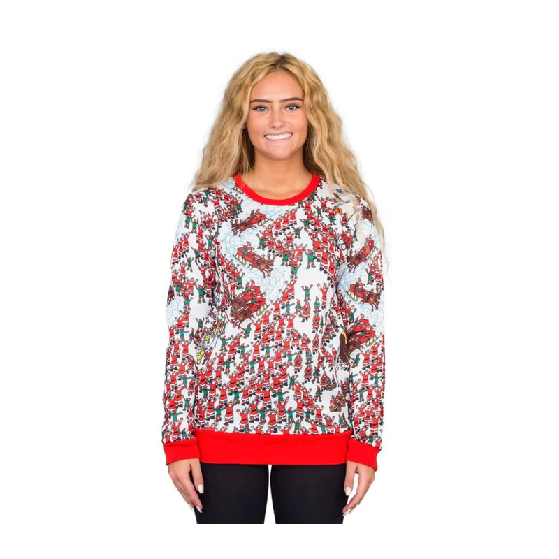 Christmas Sweater Women Santa Sleds