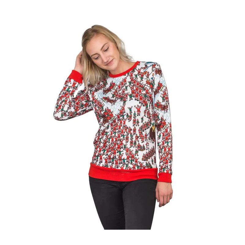 Christmas Sweater Women Santa Sleds