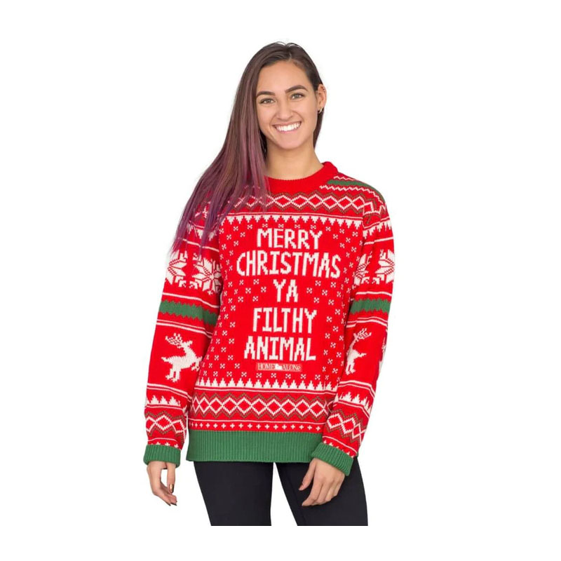 Merry Christmas Sweater Female Snowflake And Reindeer