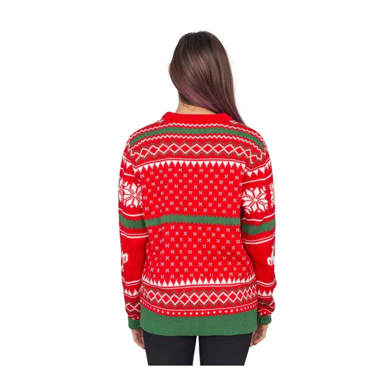 Merry Christmas Sweater Female Snowflake And Reindeer