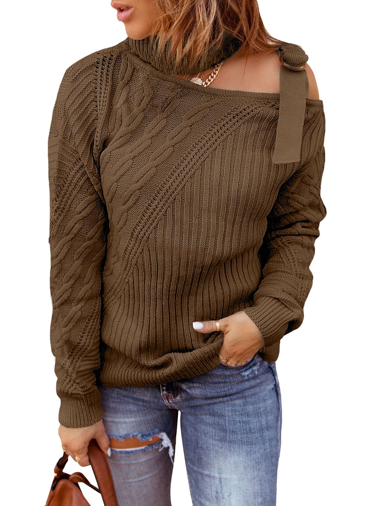 Women Turtleneck Pullover Casual Loose Sweater