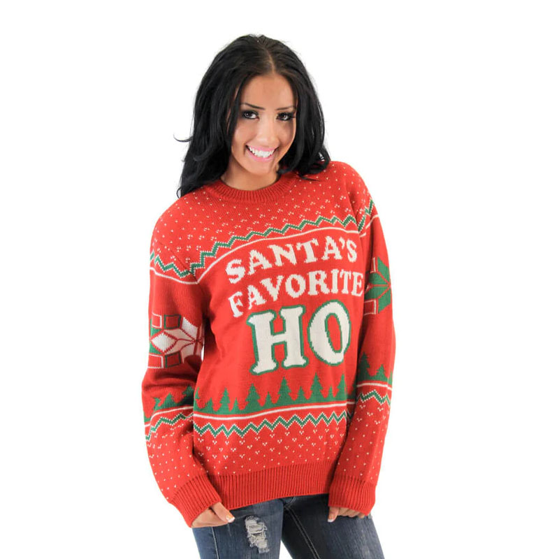 Funny Christmas Sweater Women Santa's Favorite