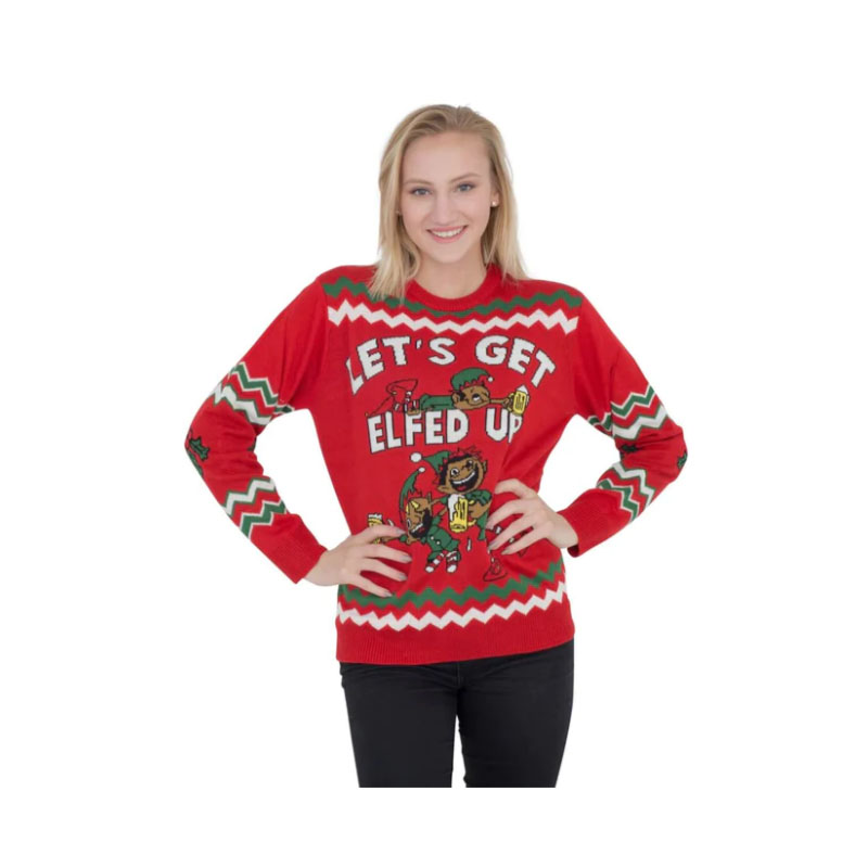 Funny Christmas Sweater Women's Elfed Up