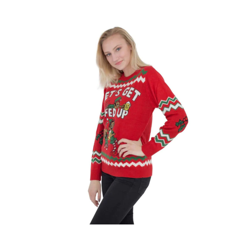 Funny Christmas Sweater Women's Elfed Up