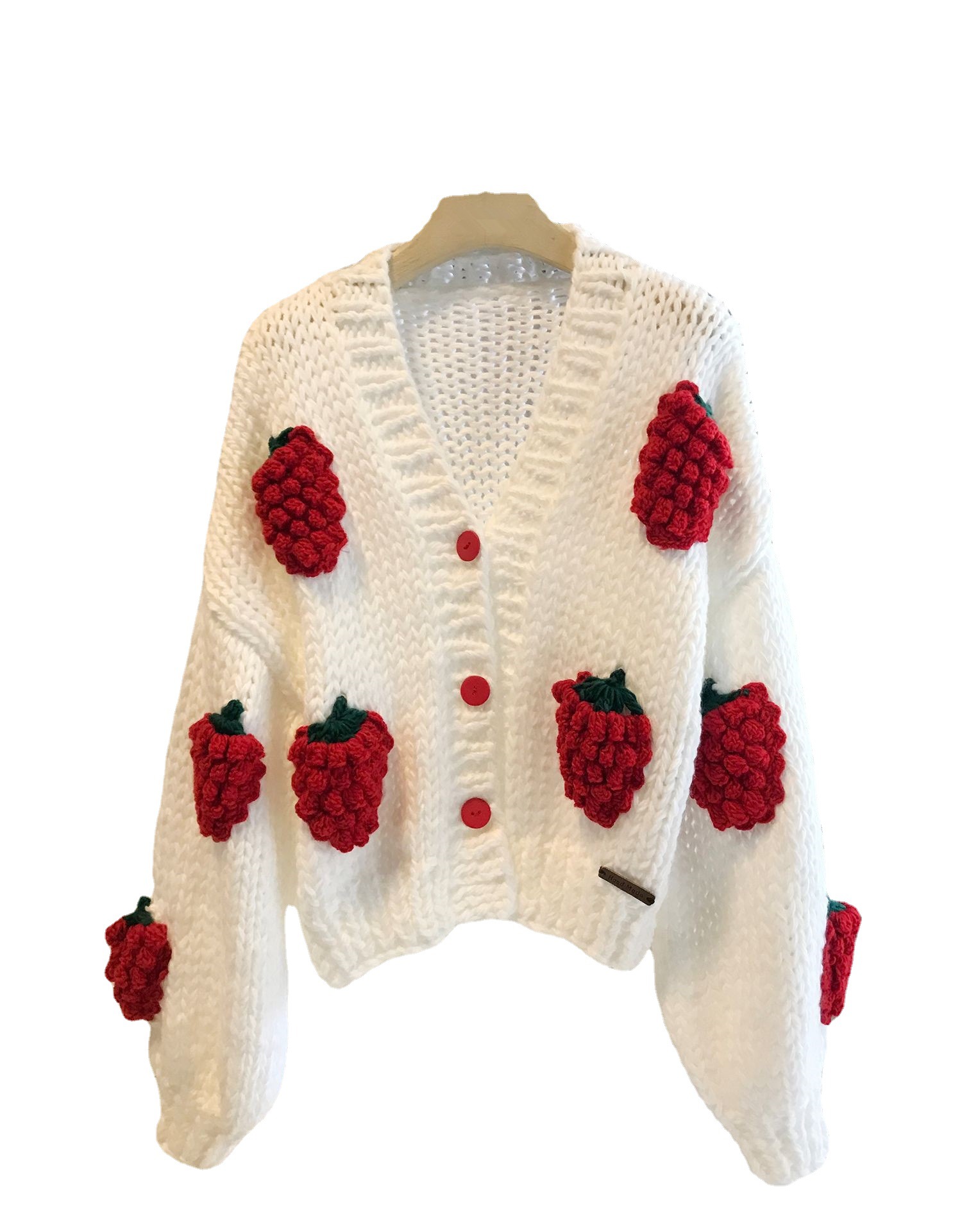 Cardigan Women Three Dimensional Embroidered Knit