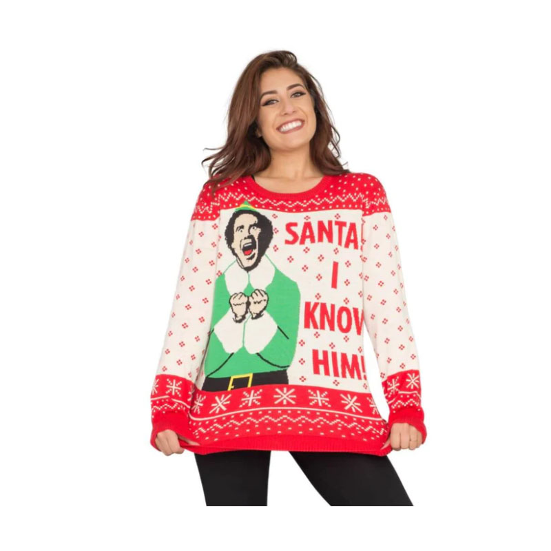 Funny Christmas Sweater Women's Elf Santa