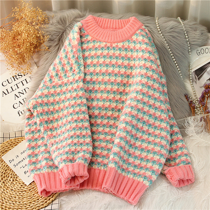 Thicken Stripe Sweet Pullover Casual Knitwear