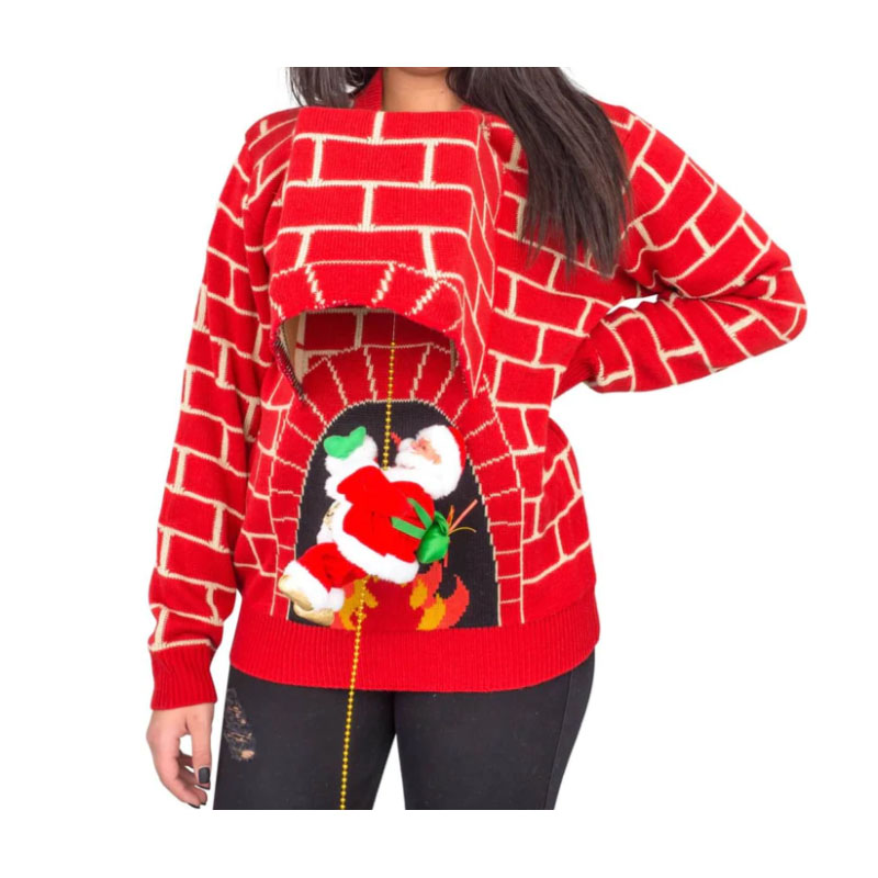 Christmas Sweater Women's 3D Santa Claus