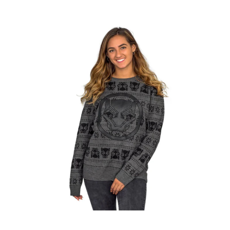 Funny Christmas Sweater Women's Black Panther