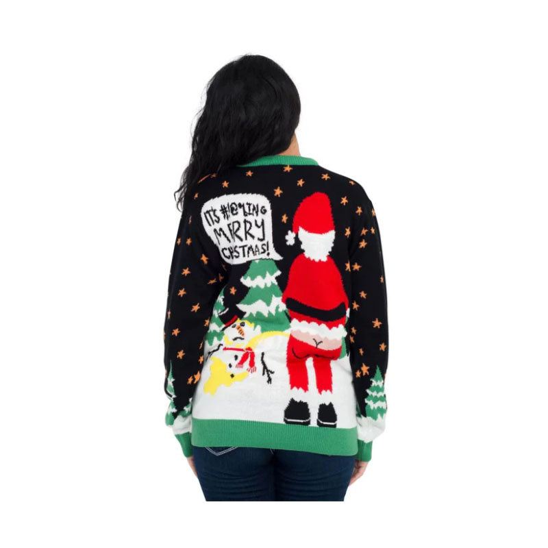 Funny Jacquard Christmas Sweater Women's Merry