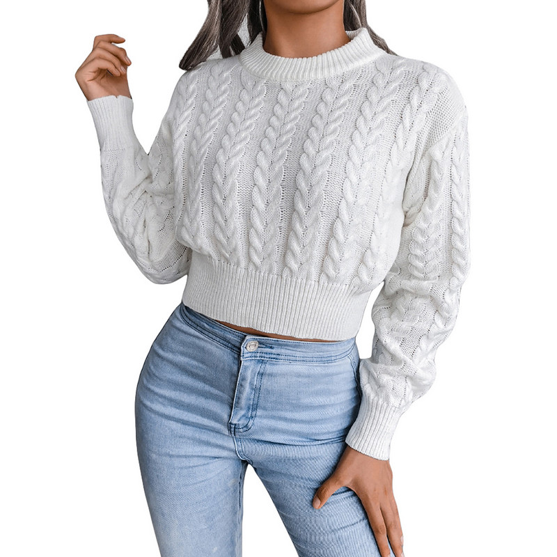 Fashion Slim Sweater Women Roundneck Pullover