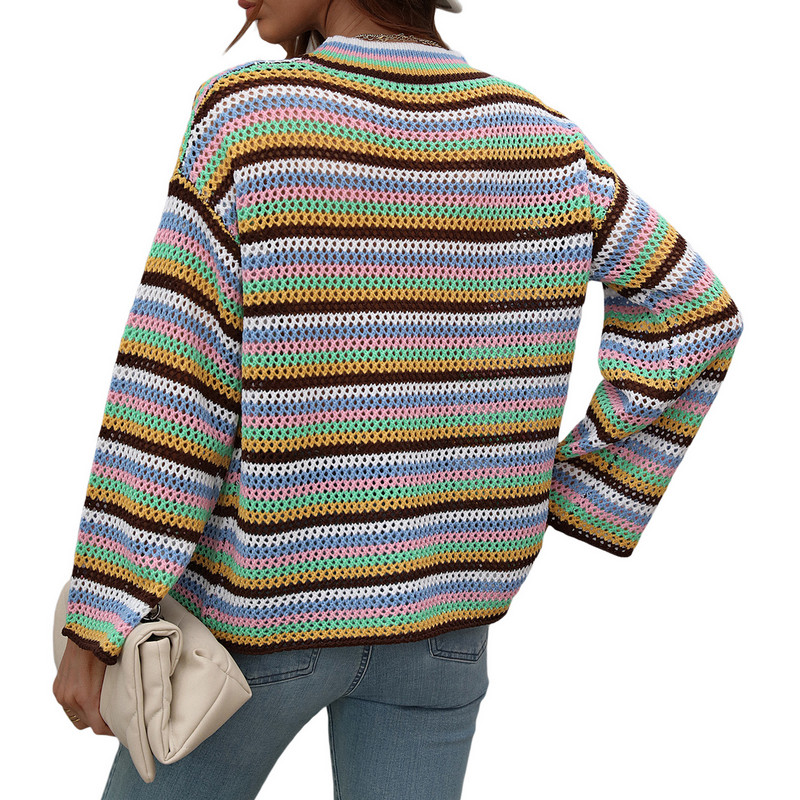 Striped Pullover Loose Fitting Casual Sweater