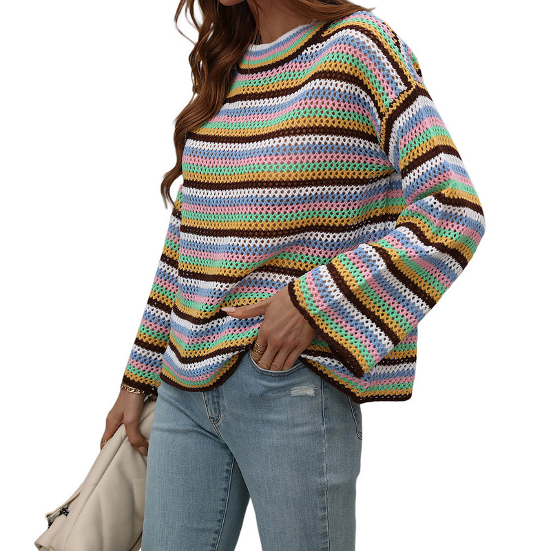 Striped Pullover Loose Fitting Casual Sweater