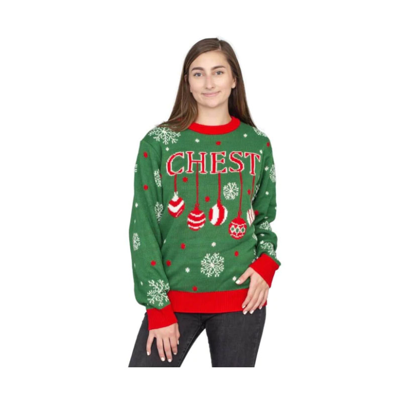 Christmas Sweater Women's Chest Snowflakes