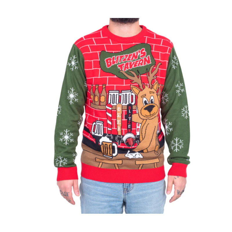 Funny Blitzen's Tavern Beverage Sweater Unisex Fit