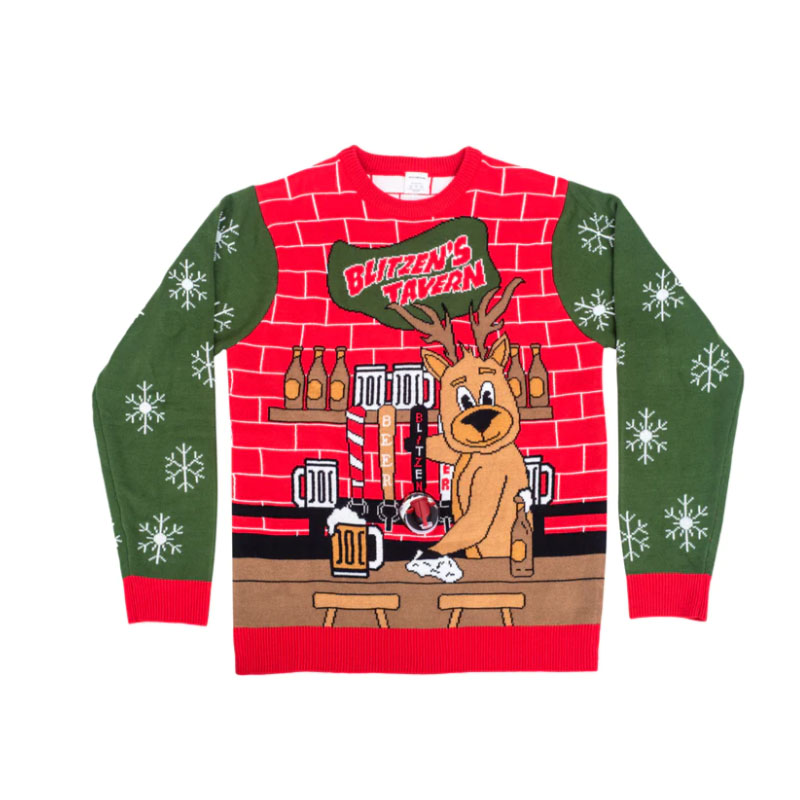 Funny Blitzen's Tavern Beverage Sweater Unisex Fit