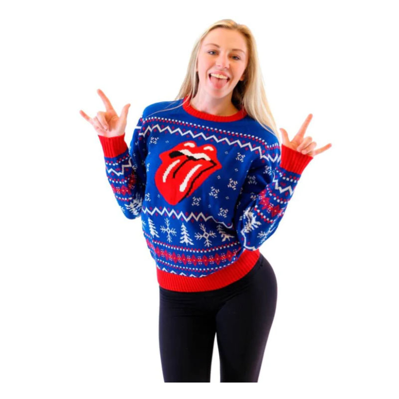 FUNNY Christmas Sweater Rolling Stones Women