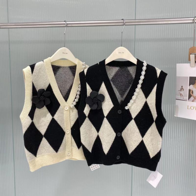 Knitted Vest Vintage V-neck Sleeveless Sweater