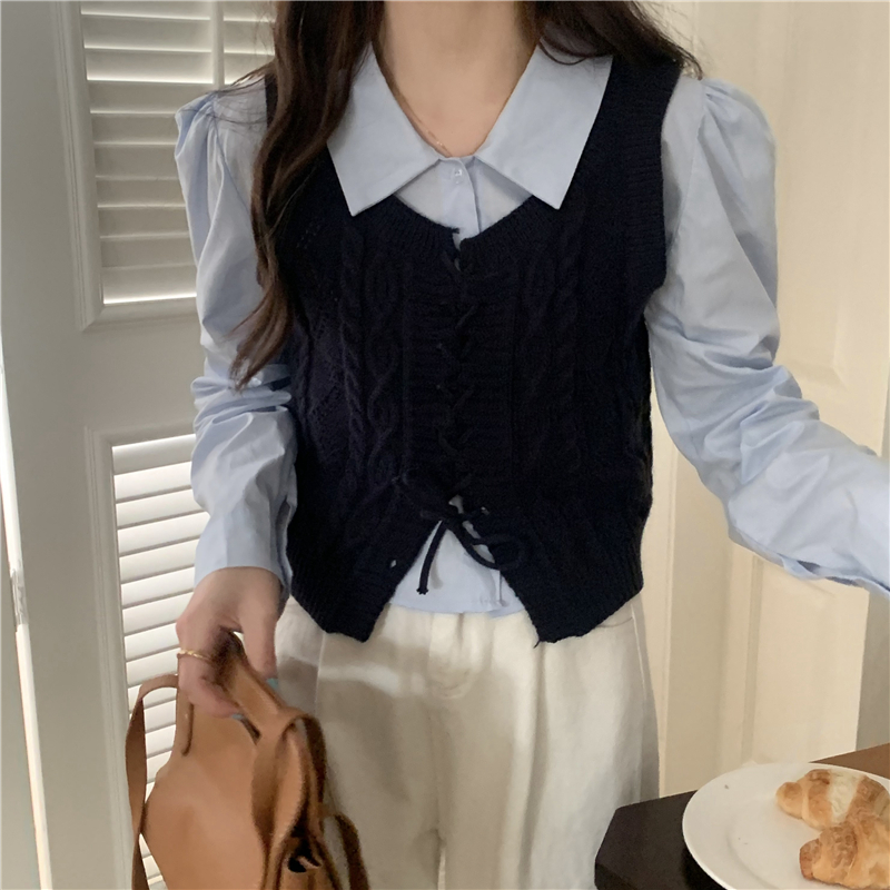 Solid color new sleeveless sweater vest