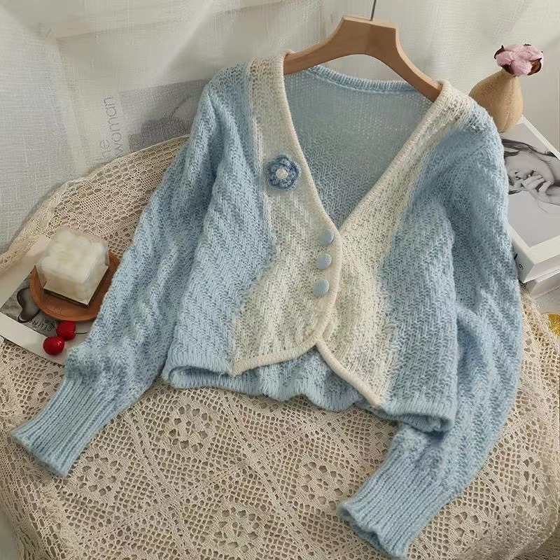 Embroidered Knit Cardigan New Sweater Coat