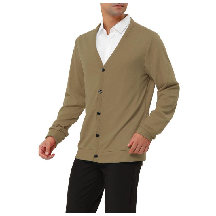 Men's Knitted V-neck Cardigan Sweater