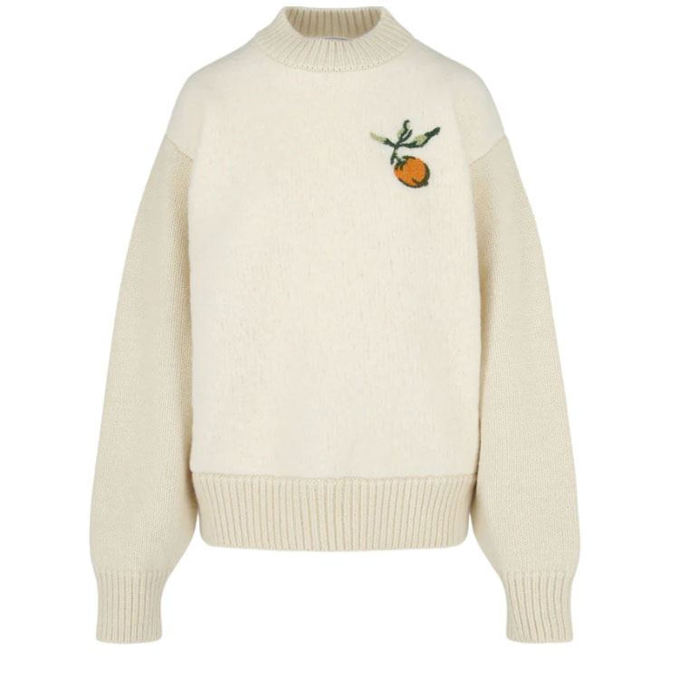 Men's Embroidery Crew neck Pullover Sweater