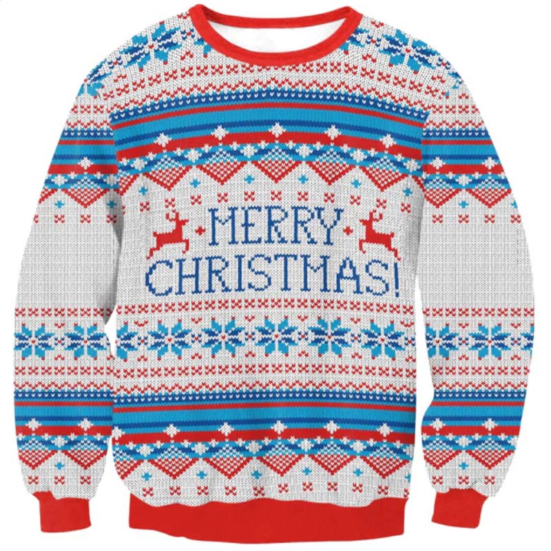 Jacquard knitted Christmas men's sweater