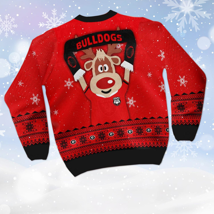 Reindeer Georgia Bulldogs Ugly Christmas Sweater