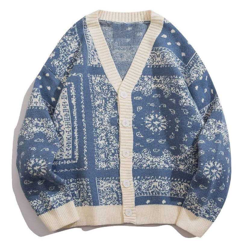 Women's Embroidered Cardigan V-neck Knitted Sweater