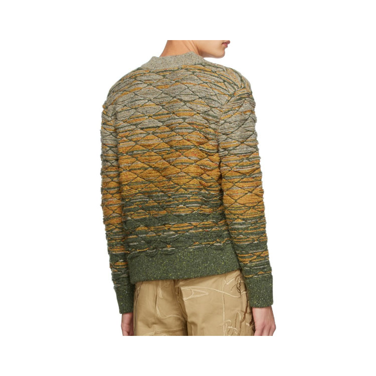 Men's Jacquard V-neck Pullover Sweater