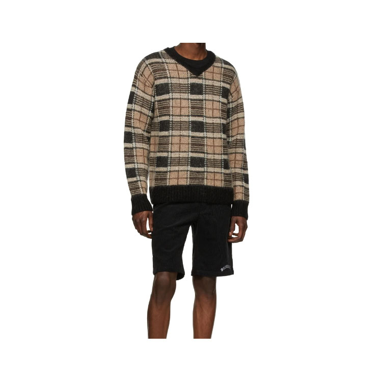 Men's Knitted Jacquard V-neck Pullover Sweater