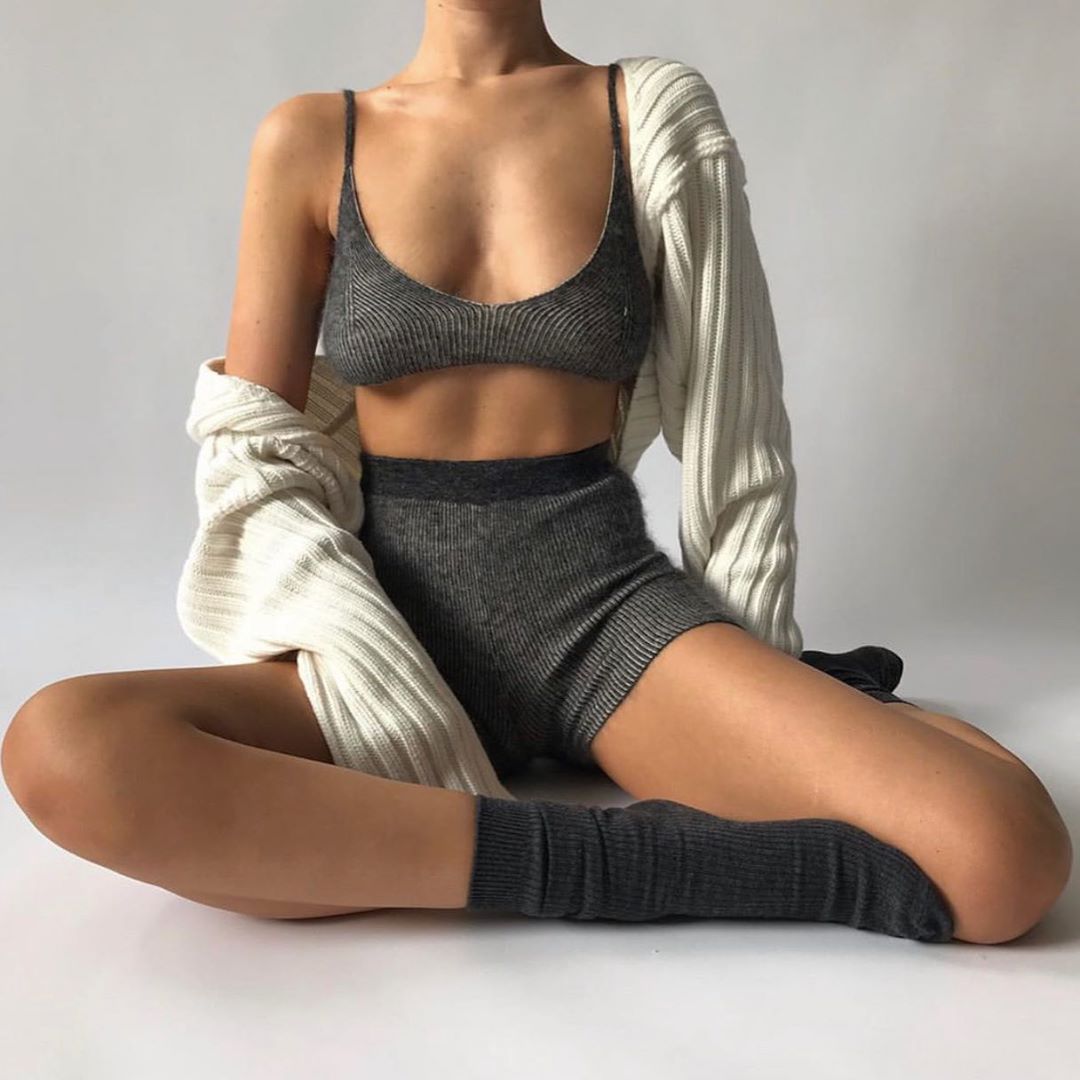 solid color sexy cardigan sweater top