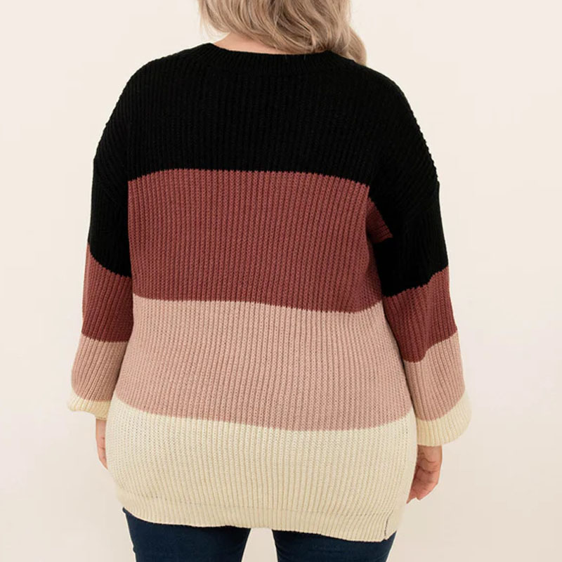 Plus Size Women's Striped Sweater