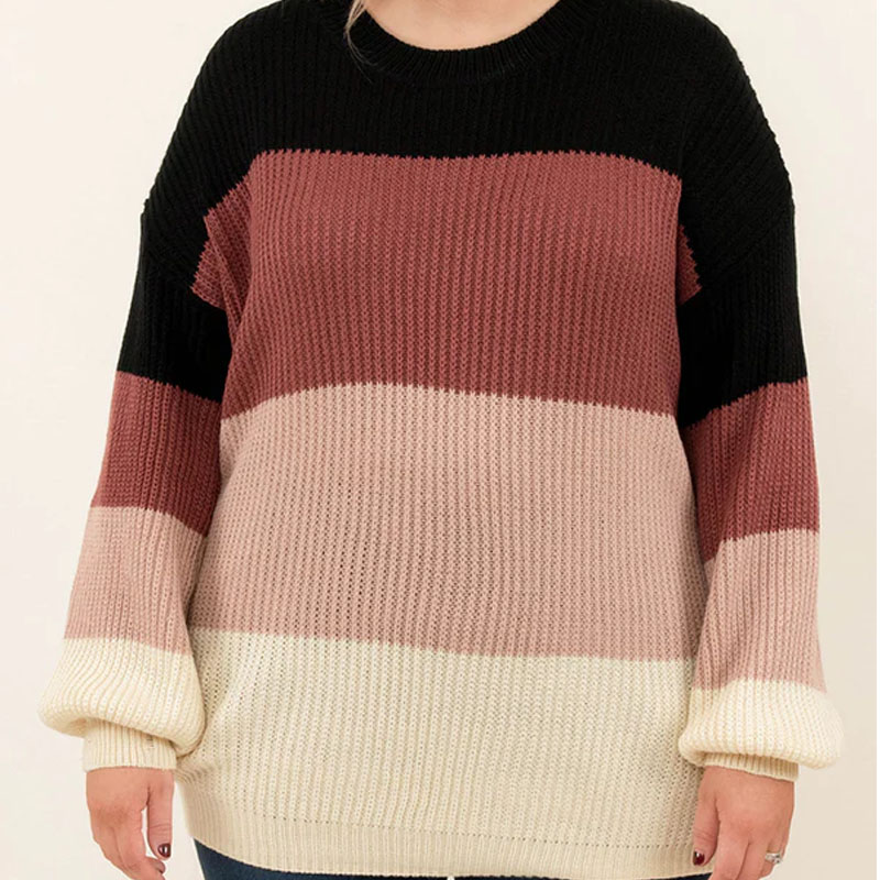 Plus Size Women's Striped Sweater