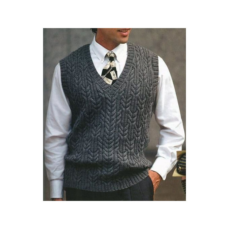 Men's Vest V-neck Pullover Knitted Sweater