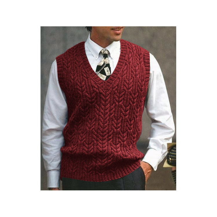 Men's Vest V-neck Pullover Knitted Sweater